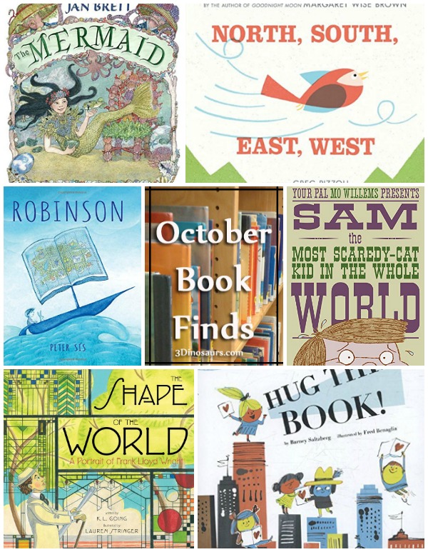 Library Book Finds from October 2017: mermaids, directions, shapes, fear, frank lloyd wright, maps, mermaid, ocean, Robinson Cursoe - 3Dinosaurs.com