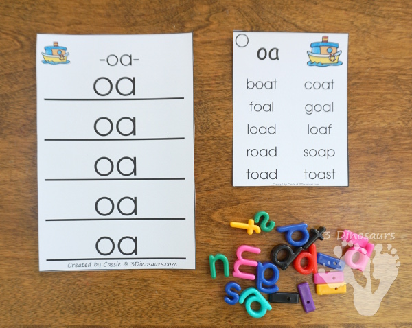 Free Fun Hands-On Vowel Team Ladders - 6 pages of printables - 3Dinosaurs.com