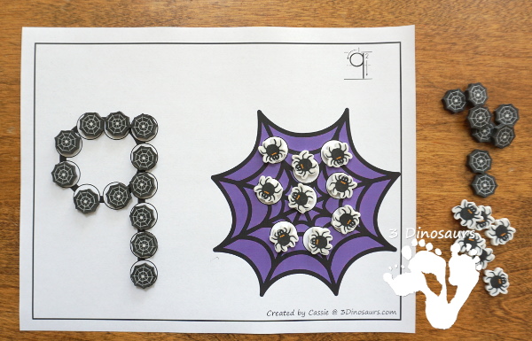 Halloween Themed Dot the Number & Count the Dot: Candy Corn, Spider Webs and Crescent Moon - numbers 0 to 20 with dot marker activities for kids to work on numbers and counting with Halloween themes - 3Dinosaurs.com