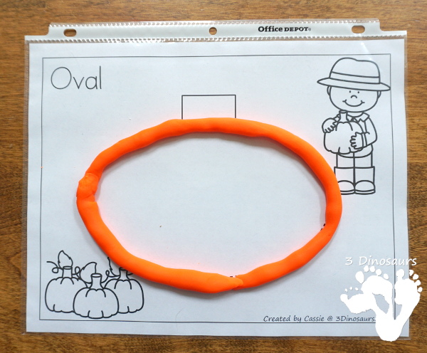 Free Fine Motor Fun With Pumpkin Shape Tracing - with 8 shapes for kids to trace and color - 3Dinosaurs.com