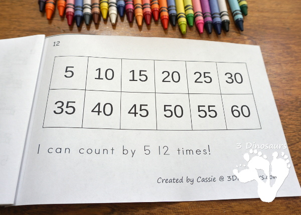 Free Scarecrow Skip Counting by 5s Easy Reader Book - a fun 14 page book with skip counting by 5 on each page. A fun way to learn or review skip counting. - 3Dinosaurs.com