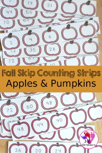 Free Fall Skip Counting Strips: Apples & Pumpkins