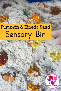 Pumpkin & Kinetic Sand Sensory Bin