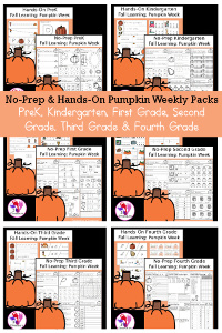 Pumpkin Themed No-Prep & Hands-On Weekly Packs