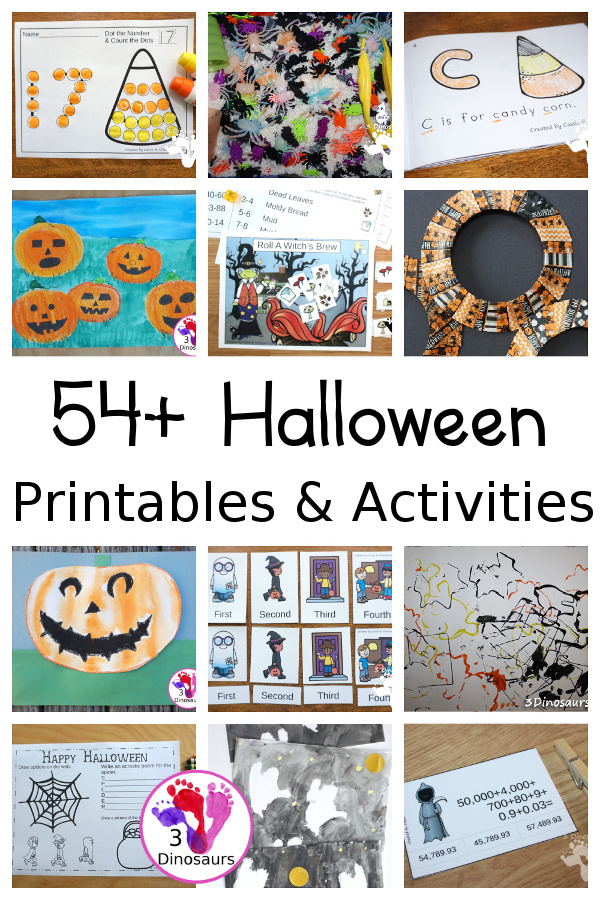Halloween Activities & Printables on 3Dinosaurs.com