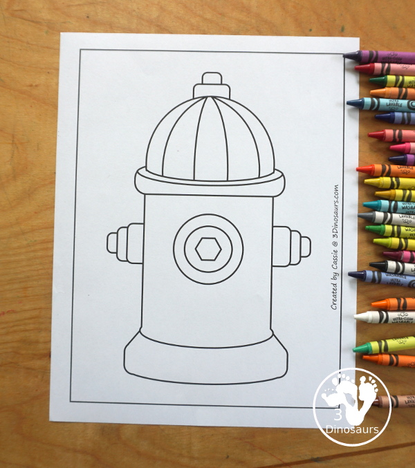 Free Fire Hydrant Fine Motor Mats - you have two templates, one tracing page and one dot marker page. These are great for fire safety week or a community help theme for firefighters. - 3Dinosaurs.com