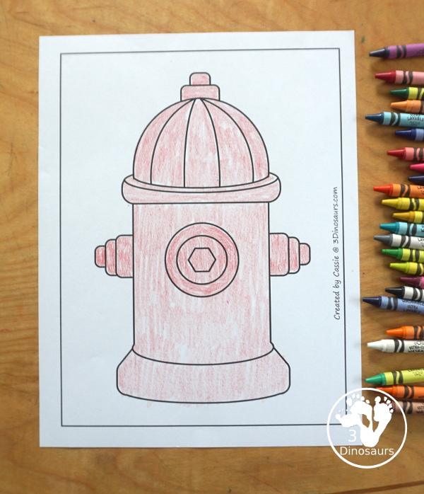 Free Fire Hydrant Fine Motor Mats - you have two templates, one tracing page and one dot marker page. These are great for fire safety week or a community help theme for firefighters. - 3Dinosaurs.com