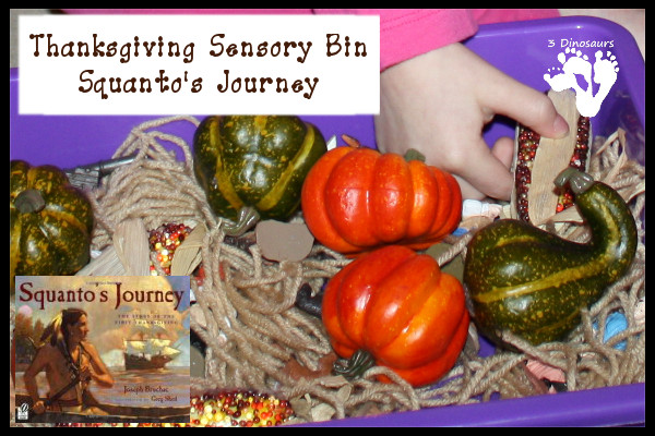Thanksgiving Sensory Bin - Squanto's Journey - 3Dinosaurs.com