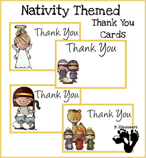 Free Nativity Themed Thank You Cards - 4 cards to chose from