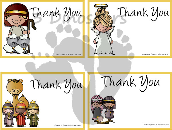 Free Nativity Themed Thank You Cards - 4 cards to chose from