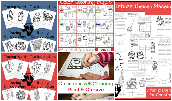 75+ Christmas Printables for Kids - with themed packs, learning to read, math, numbers, shapes and more - 3Dinosaurs.com
