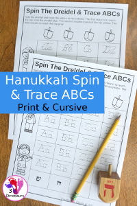 Hanukkah Spin and Trace ABCs: Print & Cursive