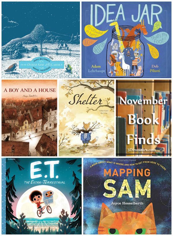 November 2018 Book Finds: wordless books, aliens, adjusting to new places, writing ideas, different types of maps, kindness - 3Dinosaurs.com