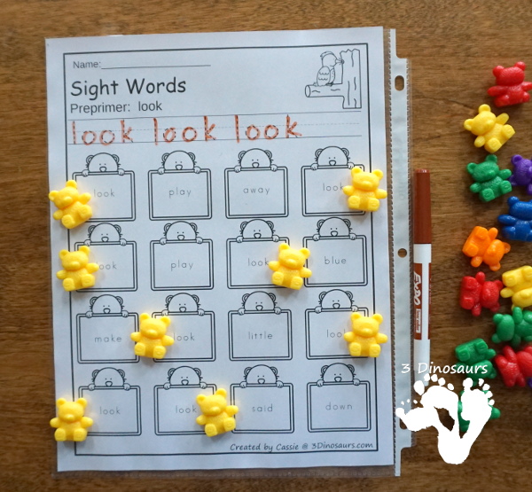 Forest Themed Sight Word Activities - Puzzles, cards, tracing strips, writing strips and find - using the Dolch Sight Word lists - These are a great way to work on spelling, writing, reading and more - 3Dinosaurs.com