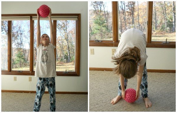 Easy To Do Gross Motor Ball Movements - 4 fun movements that get kids moving while using a ball - 3Dinosaurs.com