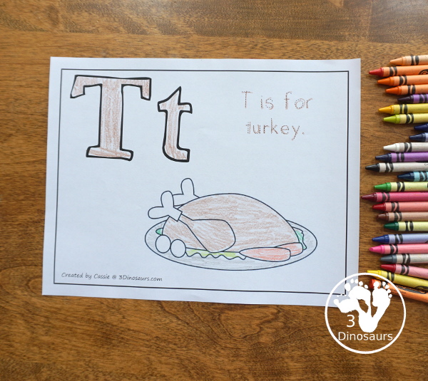 Free Thanksgiving Pack for Tot, Preschool, Kindergarten, First Grade - over 120 pages for the main pack and 29 pages in the Tot-Preschool Pack with a mix of hands-on and no-prep activities - 3Dinosaurs.com