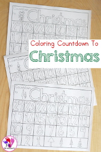 Free Countdown to Christmas Coloring Page