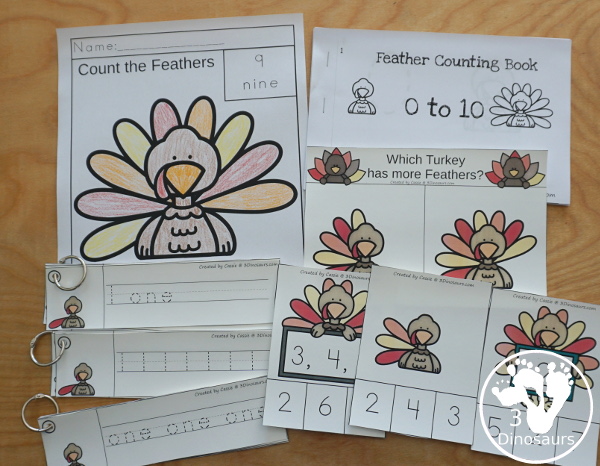 Turkey Activities Pack:  Turkey ABC find and color, Find & color with tracing letters, ABC clip cards uppercase and ABC clip cards with matching uppercase with lowercase, ABC Tracing strips with uppercase and lowercase, uppercase only, and lowercase only.- 3Dinosaurs.com