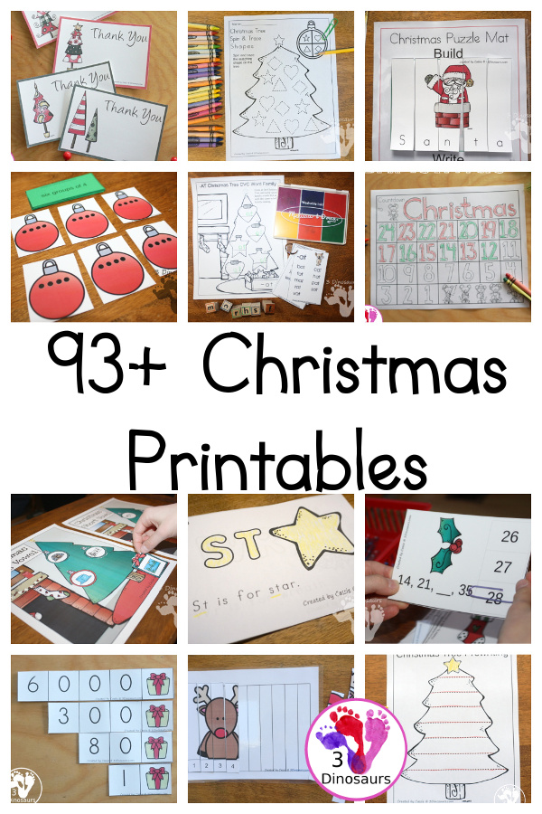 Christmas Printables - 3Dinosaurs.com