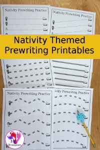 Free Nativity Prewriting Printable For Preschool and Kindergarten