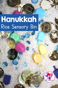 Hanukkah Rice Sensory Bin