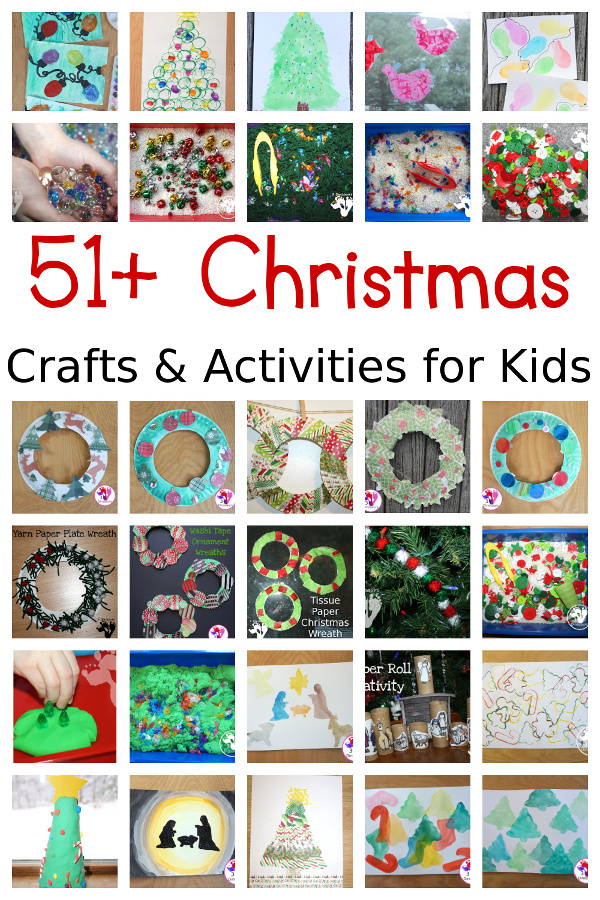 51+ Christmas Crafts and Activities for Kids - arts and crafts, painting, fine motor, gross motor, sensory bins and books - 3Dinosaurs.com