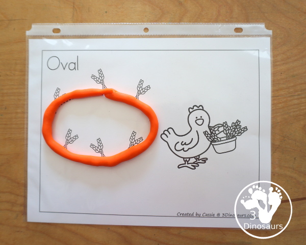 Free Little Red Hen Shape Tracing Printable with 9 shapes for kids to trace with a wheat and little red hen theme. Only one shape on each page -  3Dinosaurs.com