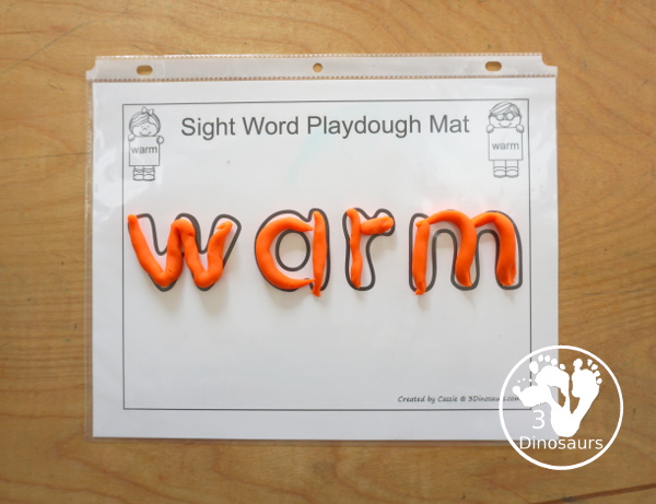 Free Romping & Roaring Third Grade Sight Words Packs Set 11: Warm - 6 pages of activities for each third Grade sight words: warm. These are great sight word printables for learning centers - 3Dinosaurs.com