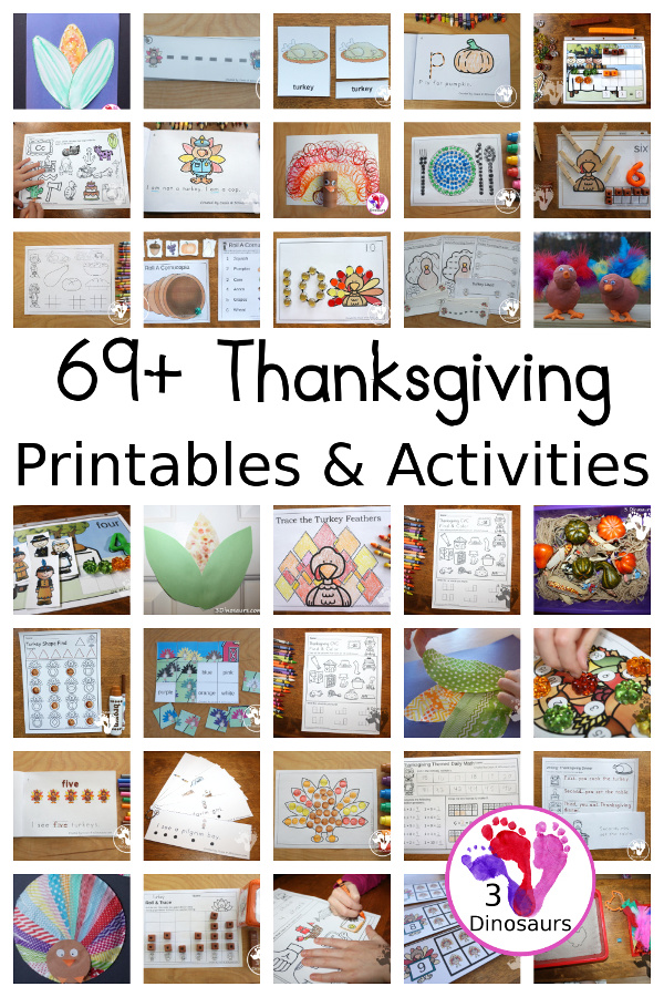 Thanksgiving Activities & Printables - 3Dinosaurs.com