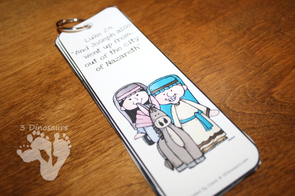 Free Nativity Themed Bookmarks - 8 different ones to pick from with matching scriptures - 3Dinosaurs.com