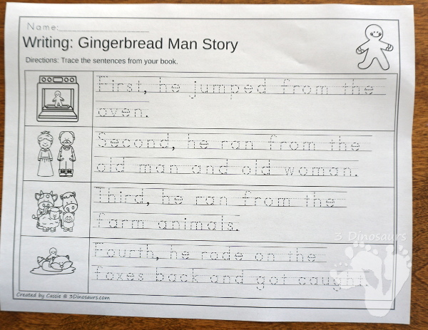 Sequencing Cards Set for Winter - 2 new sets for Gingerbread Man Story and Making A Gingerbread Man - with clip cards, task cards, no-prep worksheets and easy reader books $ - 3Dinosaurs.com