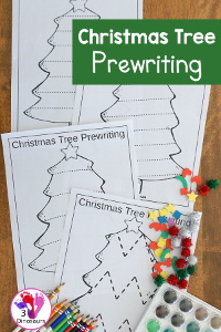 Easy To Use Free Christmas Tree Prewriting Printable