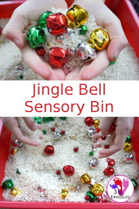 Christmas Jingle Bells and Rice Sensory Bin