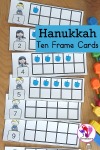 Hanukkah Ten Frame Cards