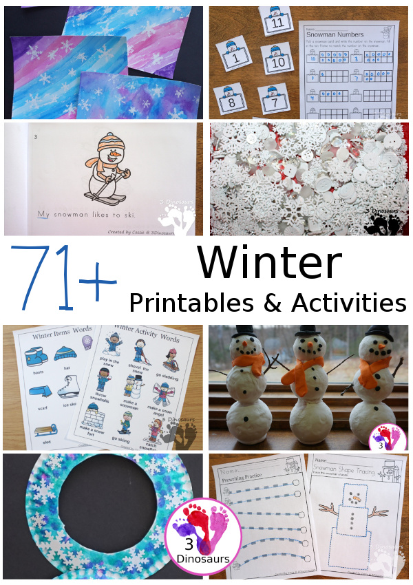 Winter & Snow Activities & Printables - 3Dinosaurs.com