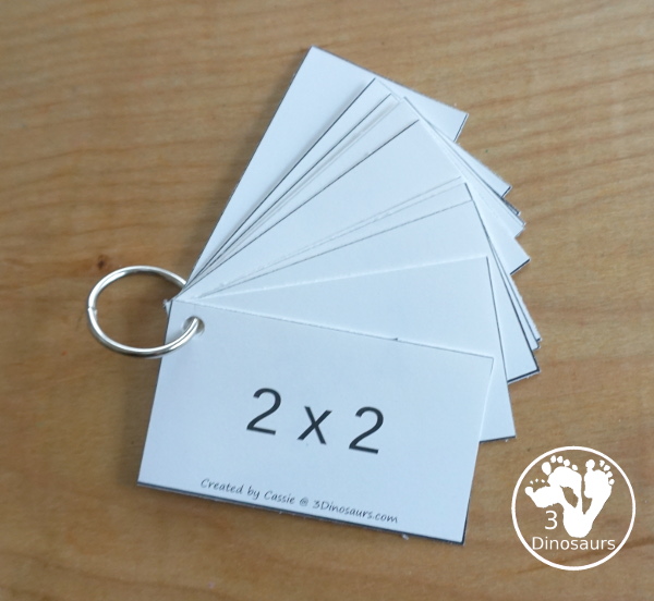 Free Multiplication Flashcards Printable With Answers - multiplication from 1 to 12 with answers you can print on the back of the cards. All the equations for one number on one page. - 3Dinosaurs.com