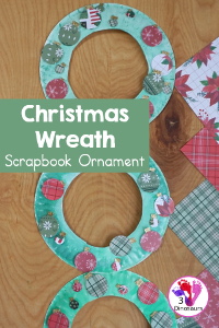 Christmas Wreath With Scrapbook Ornaments For Kids