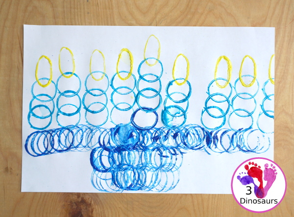 Paper Roll Painted Menorah - a fun painting activity using paper rolls to make a menorah for kids - 3Dinosaurs.com