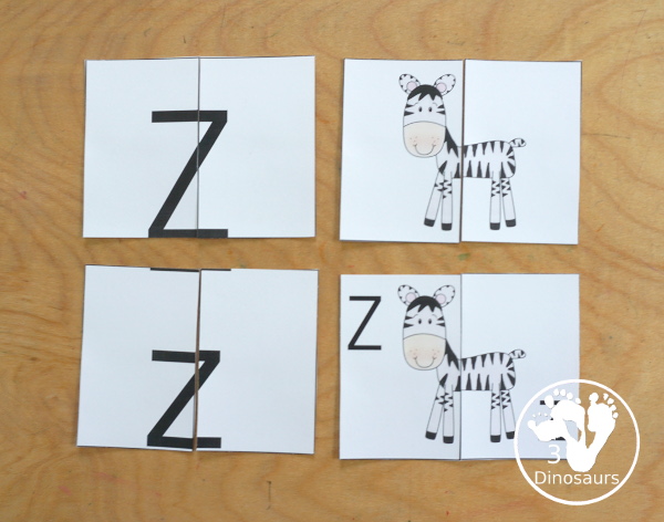 Free Romping & Roaring Z Pack Letter Pack: Z is for Zebra - a letter z pack that has prewriting, finding letters, tracing letters, coloring pages, shapes, puzzles, and more - 3Dinosaurs.com