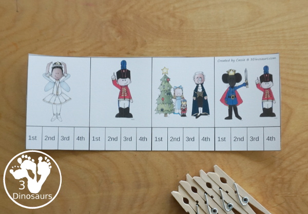 Sequencing: The Nutcracker with clip cards, task cards, no-prep worksheets, writing activities and easy reader books $ - 3Dinosaurs.com  #sequencingforkids 