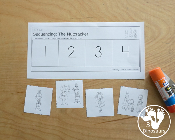 Sequencing: The Nutcracker with clip cards, task cards, no-prep worksheets, writing activities and easy reader books $ - 3Dinosaurs.com  #sequencingforkids 