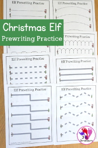 Free Elf Prewriting Printables