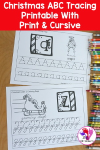 Free Christmas ABC Tracing Printable With Print & Cursive