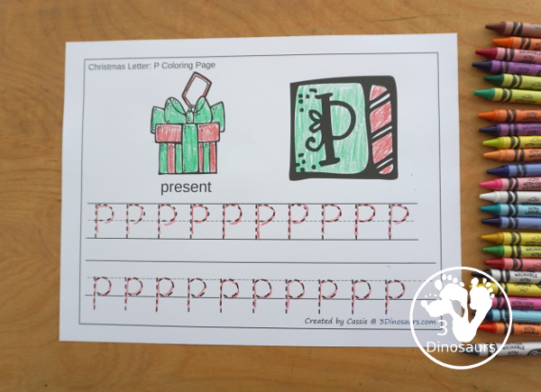 Free Christmas Themed ABC Tracing - print and cursive options with all 26 letters. You have an uppercase and lowercase letters to trace. There is also one or two pictures for each Letter for Christmas - 3Dinosaurs.com