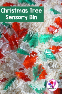 Christmas Tree Rice Sensory Bin