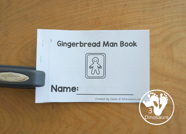 Free Gingerbread Man Easy Reader Book with Tracing - a fun easy reader book that has words for kids to learn from the Gingerbread Man story. They can trace the word and read the sentences about the picture. A fun 7-page book for kids.- 3Dinosaurs.com