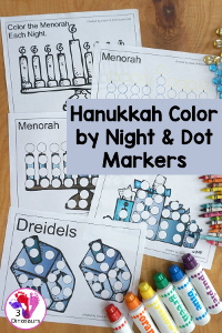 Free Hanukkah Color by Night & Dot Marker