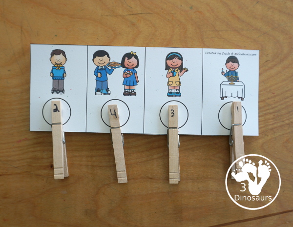 Hanukkah Sequencing Set with easy reader book, clip cards, order of event cards, writing and cut and paste pictures. A great way to tell the order of events of Hanukkah - 3Dinosaurs.com