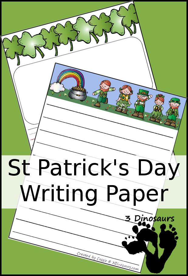 Free St Patrick's Day Writing Paper Printable - 3Dinosaurs.com