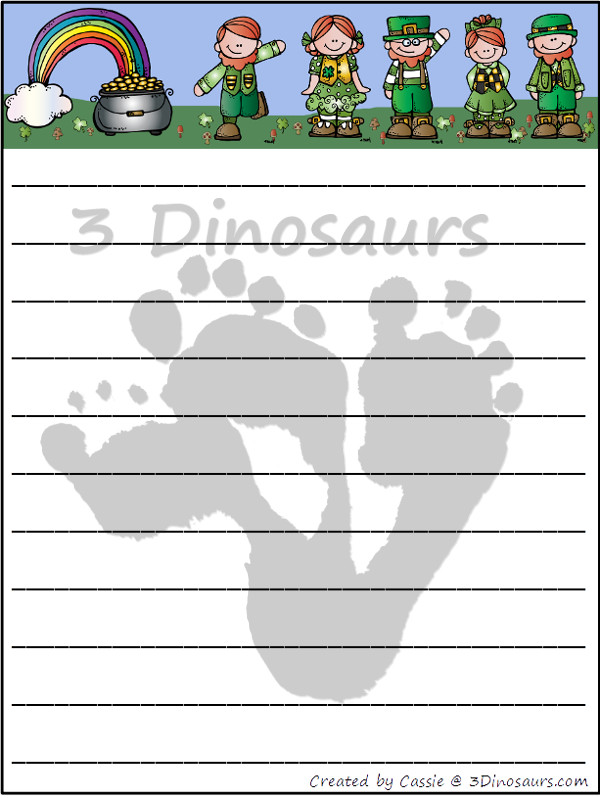 Free St Patrick's Day Writing Paper Printable - 3Dinosaurs.com